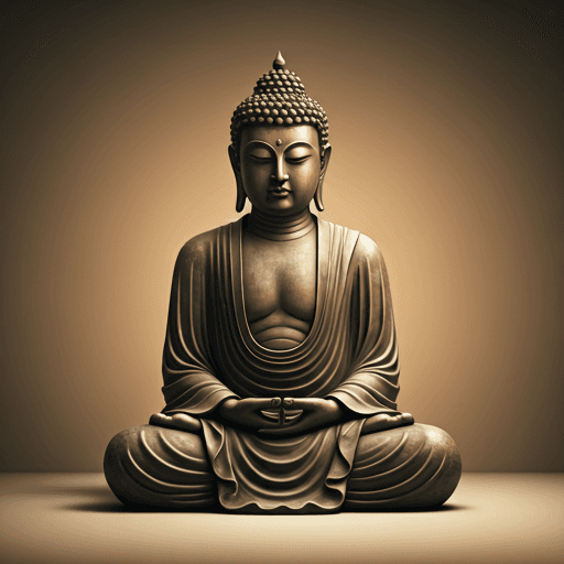 3D Buddha statue in lotus posture